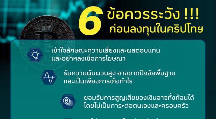 ก.ล.ต.เตือนคริปโทเคอร์เรนซีมีความเสี่ยง แนะ 6 ข้อควรระวัง ก่อนลงทุน