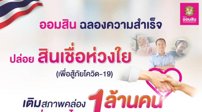 ออมสิน ประสบความสำเร็จ ปล่อยสินเชื่อห่วงใยเพื่อสู้ภัยโควิด ช่วยคนไทย 1 ล้านคน