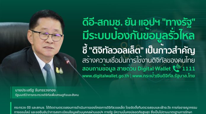 ดีอี – สกมช. ยัน แอปฯ “ทางรัฐ” มีระบบป้องกันข้อมูลรั่วไหล มีความมั่นคงปลอดภัยสูงสุด