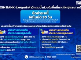 EXIM BANK ช่วยลูกค้าฝ่าวิกฤตน้ำท่วมในพื้นที่หาดใหญ่และภาคใต้ เพิ่มมาตรการยืดหนี้อัตโนมัติ 30 วัน เสริมด้วยมาตรการช่วยเหลือครบวงจร